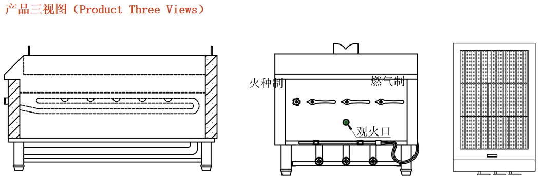 三视图烧猪炉