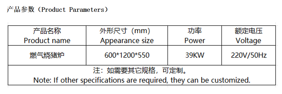参数烧猪炉