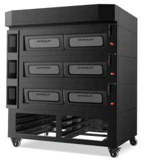 Three level open door electric oven