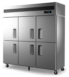 Six door refrigerated freezer