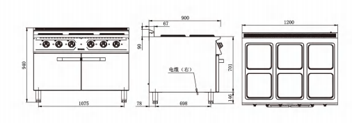 六头电煮食炉连柜座