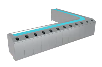 Chain plate cutlery conveyor