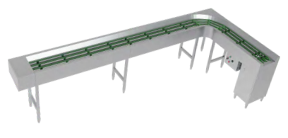 Round belt tableware conveyor