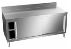 Single pass work cabinet