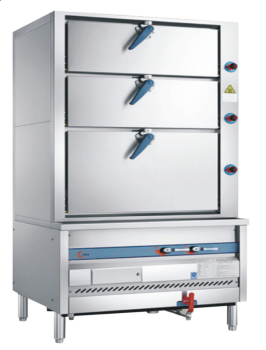 Gas three door steam cabinet