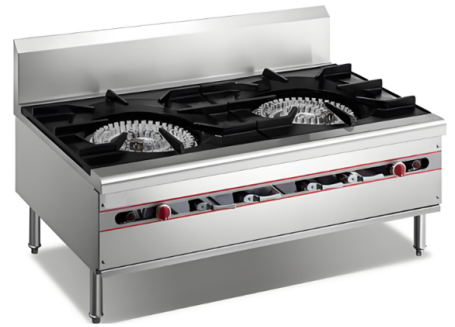 Gas dual head short soup stove