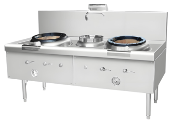 Gas dual head single tail small stir fry stove